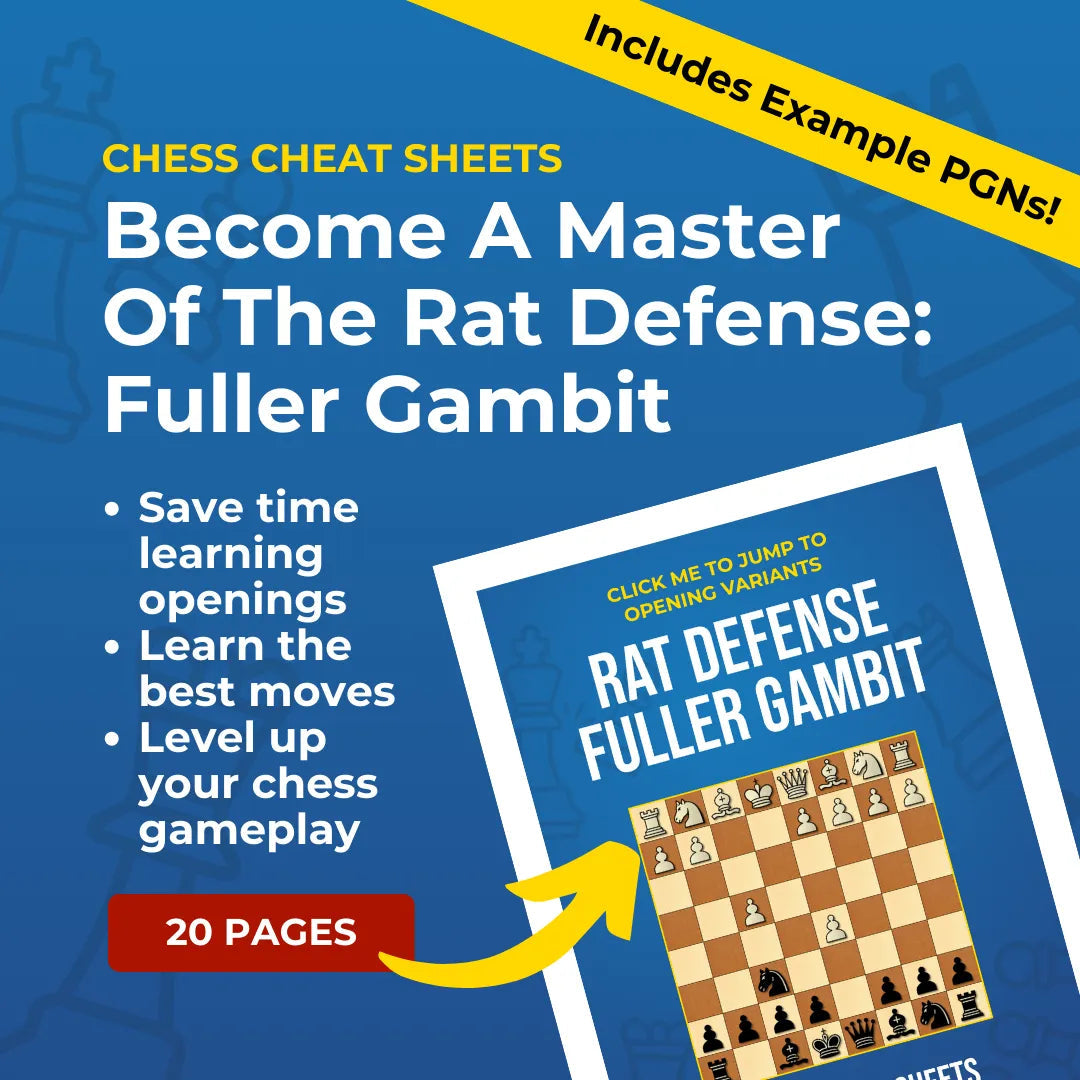 Rat Defense: Fuller Gambit - Chess Opening Cheat Sheet | Interactive And Printable Chess Opening Guide Chess Cheat Sheets