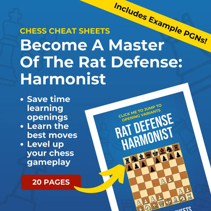 Rat Defense: Harmonist - Chess Opening Cheat Sheet | Interactive And Printable Chess Opening Guide Chess Cheat Sheets