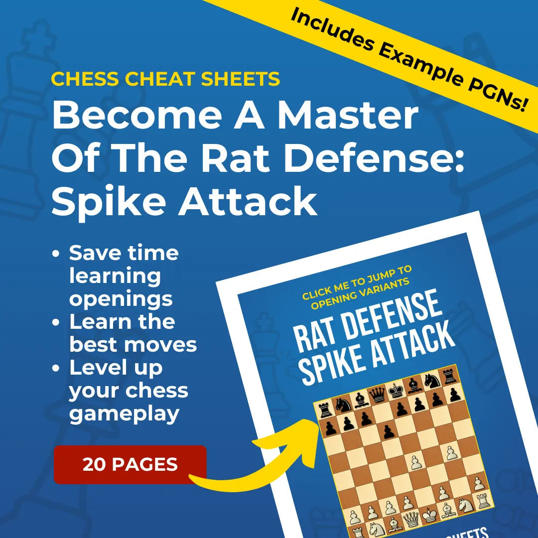 Rat Defense: Spike Attack - Chess Opening Cheat Sheet | Interactive And Printable Chess Opening Guide Chess Cheat Sheets