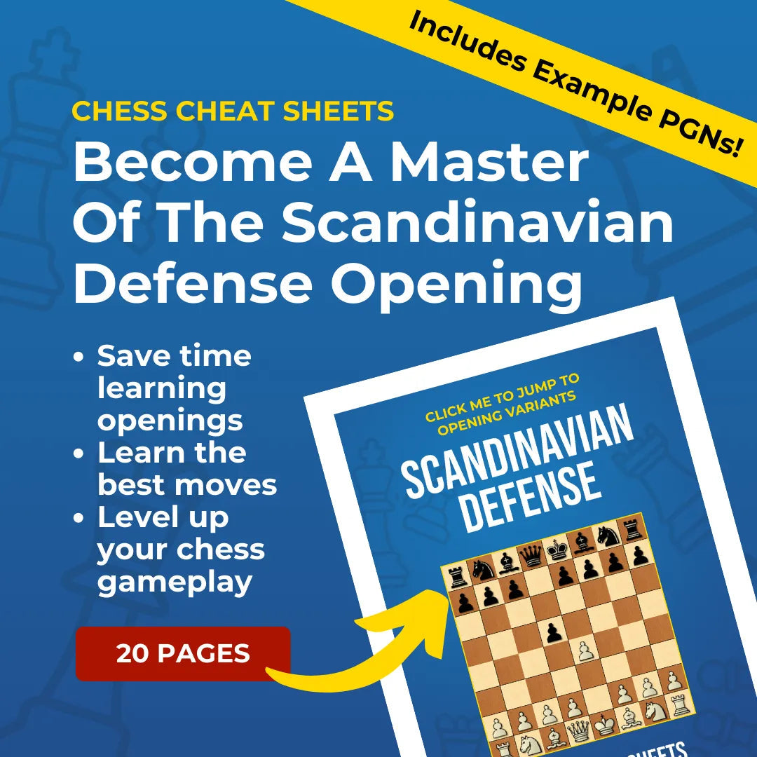Scandinavian Defense - Chess Opening Cheat Sheet | Interactive And Printable Chess Opening Guide Chess Cheat Sheets