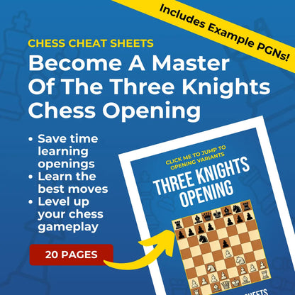 Three Knights Opening - Chess Opening Cheat Sheet | Interactive And Printable Chess Opening Guide Chess Cheat Sheets