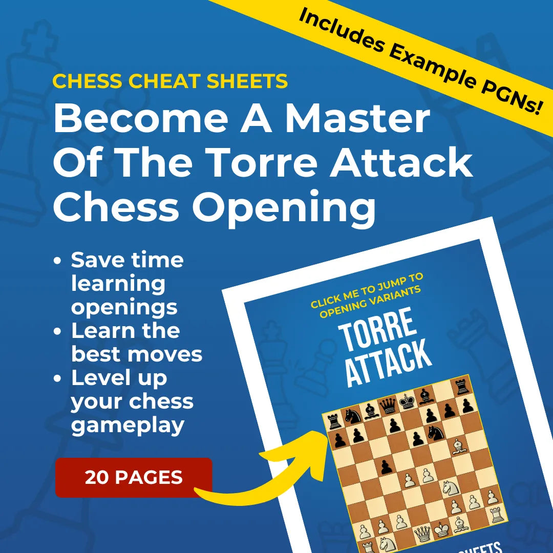 Torre Attack - Chess Opening Cheat Sheet | Interactive And Printable Chess Opening Guide Chess Cheat Sheets
