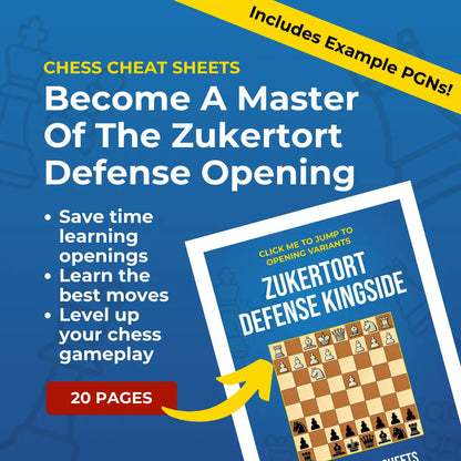 Zukertort Defense: Kingside Variation - Chess Opening Cheat Sheet | Interactive And Printable Chess Opening Guide Chess Cheat Sheets