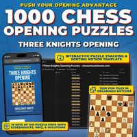 1000 Three Knights Opening Puzzles - Visual PDF Chess Opening Puzzles For The Three Knights Opening