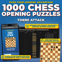 1000 Torre Attack Puzzles - Visual PDF Chess Opening Puzzles For The Torre Attack