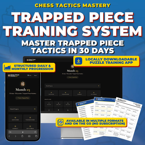 Trapped Piece Tactics Mastery: The 30-Day Training System For Chess Improvement (Chess Tactics Mastery)