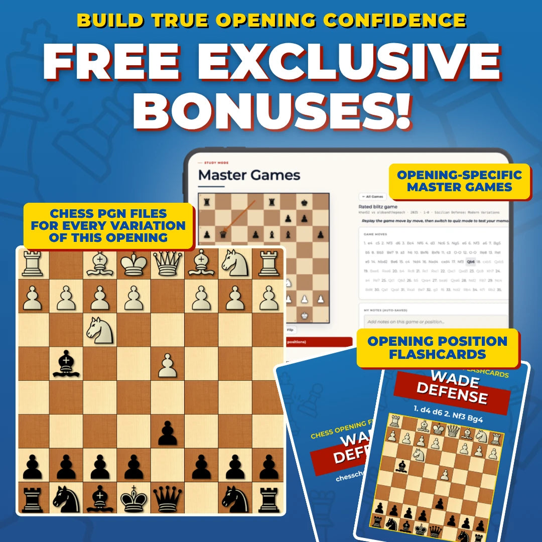 Wade Defense Free Bonuses - Master Games, Flashcards, and PGNs