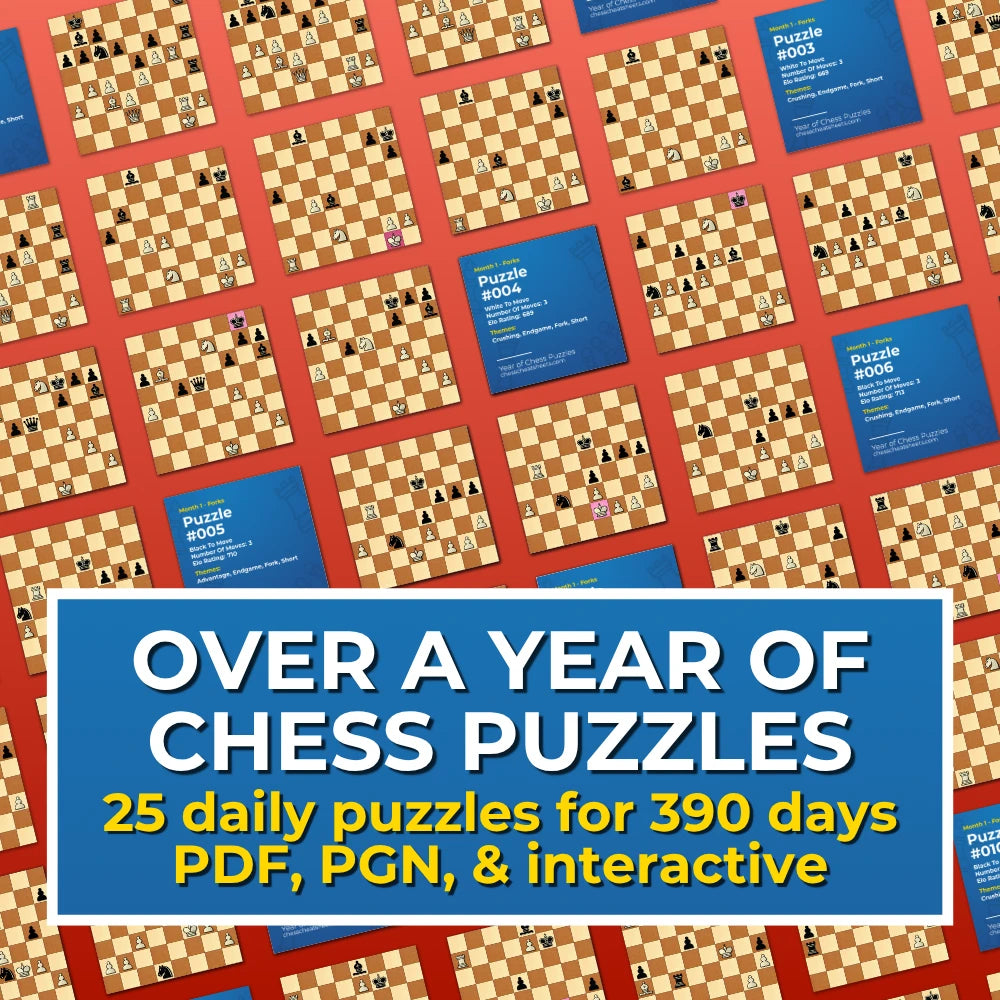 Chess Tactics Mastery: The 1-Year System For Guaranteed Chess Improvement - A Full Year Of Daily Chess Puzzles Grouped By Theme