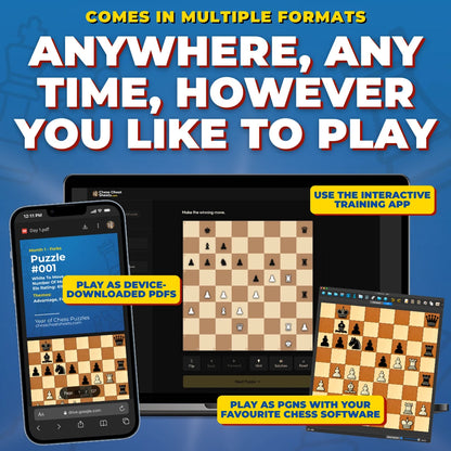 Chess Tactics Mastery: The 1-Year System For Guaranteed Chess Improvement - A Full Year Of Daily Chess Puzzles Grouped By Theme
