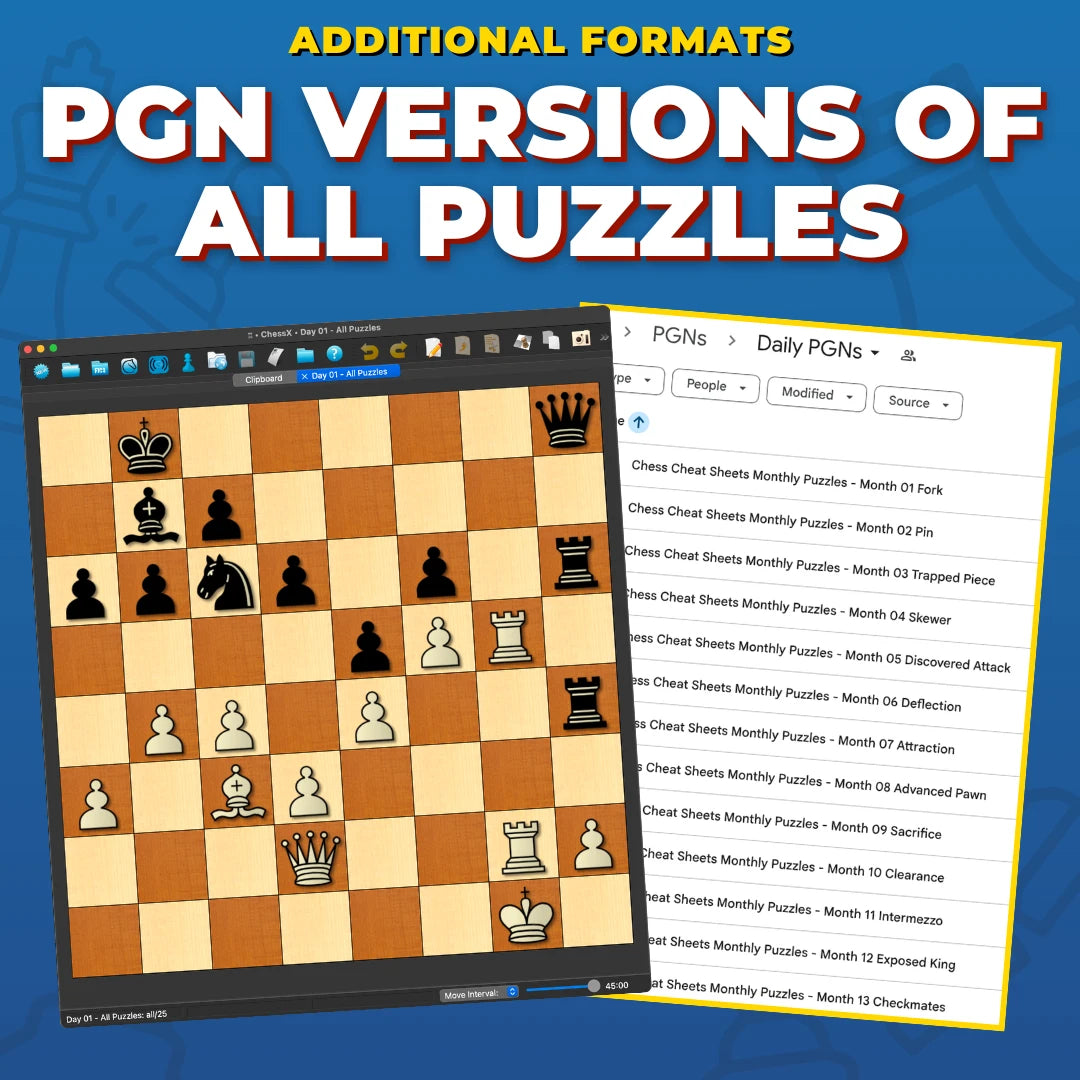 Chess Tactics Mastery: The 1-Year System For Guaranteed Chess Improvement - A Full Year Of Daily Chess Puzzles Grouped By Theme